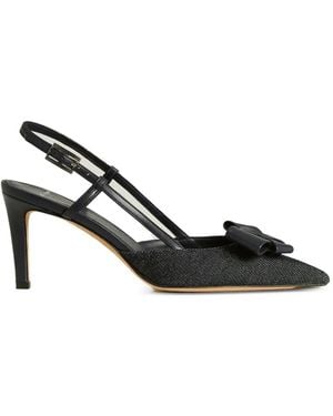 Kiton Bow-Detail Slingback Court Shoes - Black