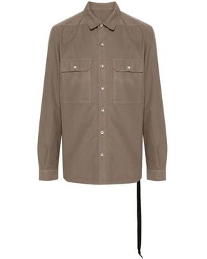 Rick Owens Organic Cotton Poplin Shirt - Brown