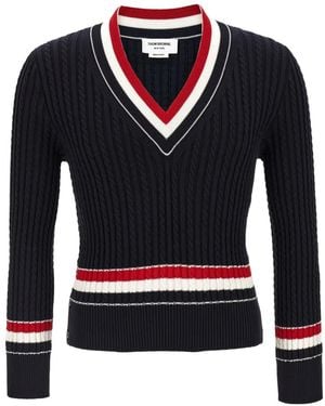 Thom Browne Rwb Pullover Mit Intarsienmuster - Blau