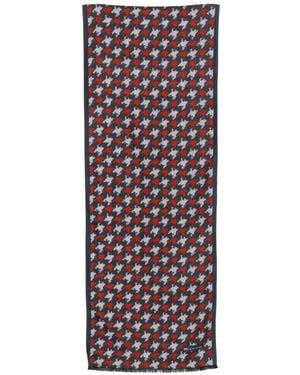 Kiton Sciarpa Con Motivo Pied-De-Poule - Blu