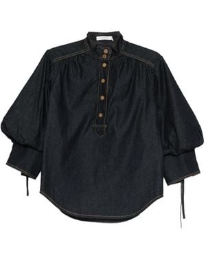 Zimmermann Button Cotton Blouse - Black
