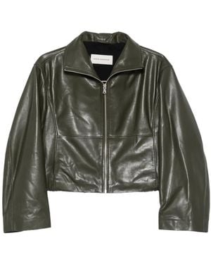 Nour Hammour Etienne Leather Jacket - Green