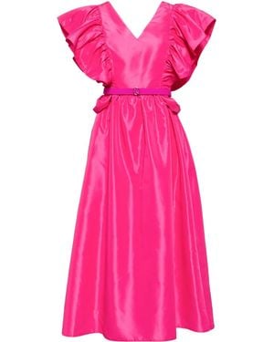 Saiid Kobeisy Ruffled Taffeta Midi Dress - Pink