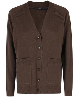 Seventy V-Neck Patch-Pocket Cardigan - Brown