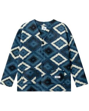 Nikben Geometric-Pattern Cardigan - Blue