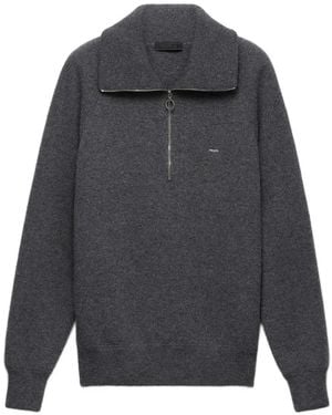 Prada Poloshirt Aus Wolle Und Kaschmir - Grau