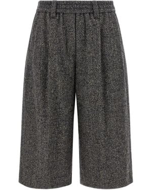 Brunello Cucinelli Wool Bermuda Shorts - Grau