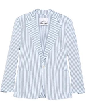 Vivienne Westwood Striped Single-Breasted Blazer - Blue