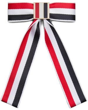 Thom Browne Satin Rwb Bow Barrette - Red