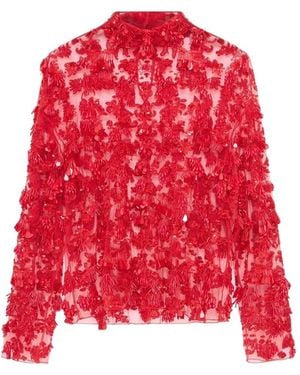 16Arlington Olarna Embroidered Sequin-Embellished Blouse