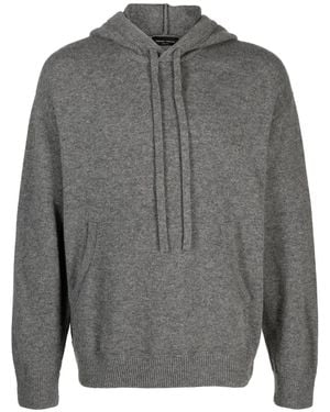 Roberto Collina Mélange-Effect Merino-Blend Knitted Hoodie - Grey