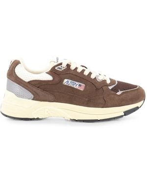 Autry Hyperway Low Mesh-Panel Trainers - Brown