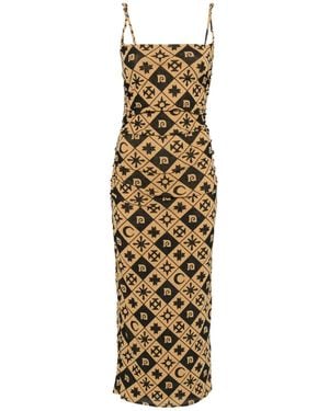 Nanushka Ruched Midi Dress - Metallic
