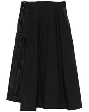 Sacai Belted Cargo Midi Skirt - Black
