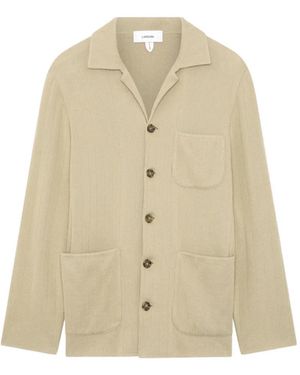 Lardini Single-Breasted Knit Jacket - Natural