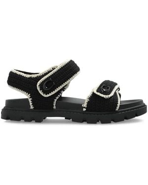 COACH Brynn Crochet Double-Strap Sandals - Black