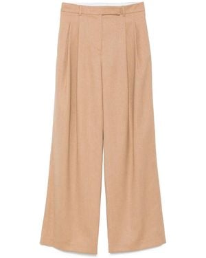 Eleventy Wide-Leg-Hose Mit Bundfalten - Natur