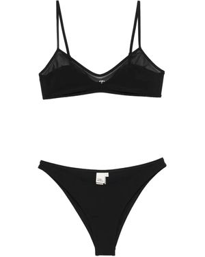 Tory Burch Bikini con panel de malla - Negro