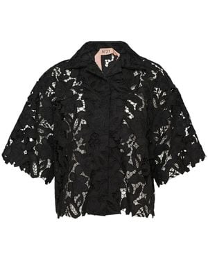 N°21 Floral-Lace Blouse - Black