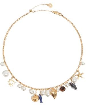 Bimba Y Lola Faux-Pearl Charm Necklace - Metallic