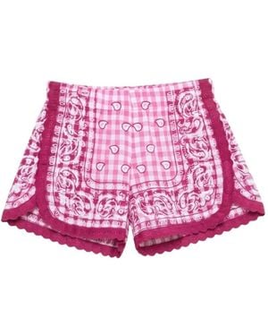 ORSINA Gingham Paisley-Print Shorts - Pink