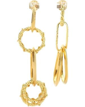 DSquared² Textured-Circle Drop Earrings - Metallic