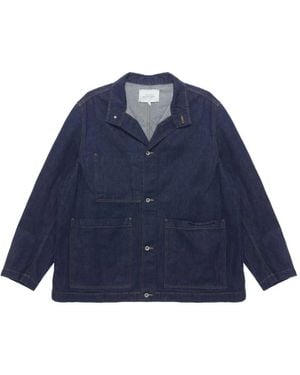 Studio Nicholson Crinkle Denim Jacket - Blue