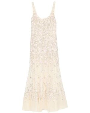 Needle & Thread Floral-Embrodairy Dress - White