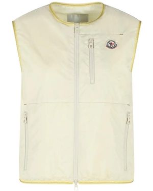 Moncler Logo-Patch Zip Gilet - Natural