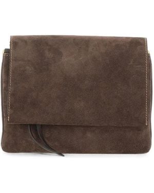 Gianni Chiarini Bolso De Hombro Three Pequeño De Ante - Marrón