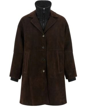 P.A.R.O.S.H. Monet Suede Coat - Black