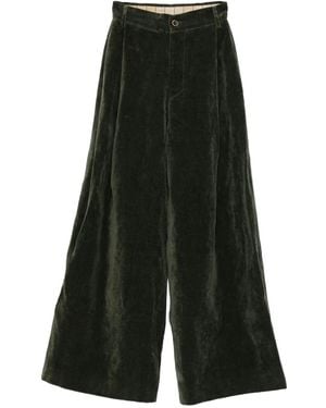 Uma Wang Pleated Velvet Trousers - Green
