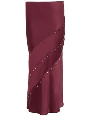 John Richmond Stud-Embellished Star-Motif Maxi Skirt - Purple