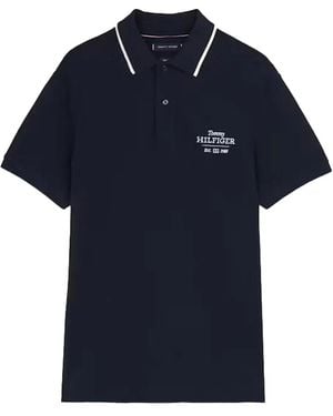 Tommy Hilfiger Logo-Embroidered Polo Shirt - Blue