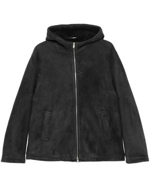 Lardini Hooded zip-front jacket - Negro