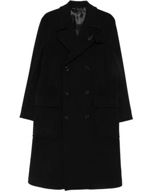 Lardini Abrigo Con Solapa De Muesca - Negro