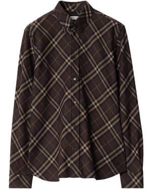 Burberry Ruimvallend Katoenen Overhemd - Zwart