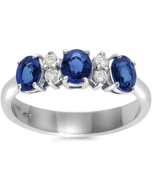 Leo Pizzo 18K Eternity Diamond And Sapphire Ring - Blue