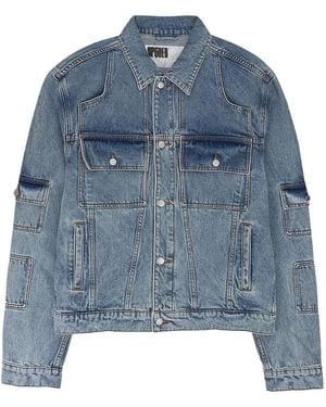 Sp5der Flap-Pocket Denim Jacket - Blue