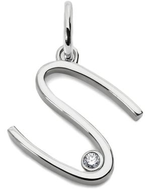 Monica Vinader Solitaire Diamond Initial Pendant - White
