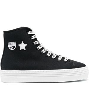 Chiara Ferragni Eyelike-motif Lace-up Sneakers - Black