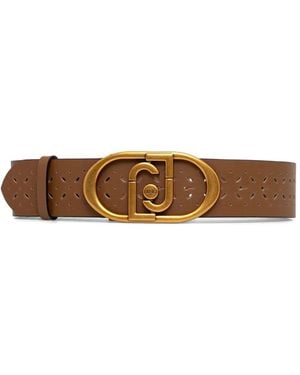 Liu Jo Logo-Buckle Belt - White