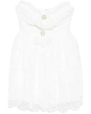 Self-Portrait Strapless Mini Dress - White