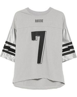 Rhude Logo-Print Mesh T-Shirt - Grey