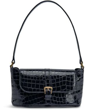 BY FAR Borsa East-West Miranda Con Effetto Coccodrillo Goffrato - Nero