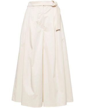 Fedeli Cropped Wide-Leg Pants - Natural