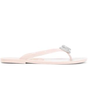 Mach & Mach Sandales À Ornements En Cristal - White