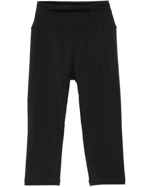 Sporty & Rich Logo-Print Cropped Leggings - Black
