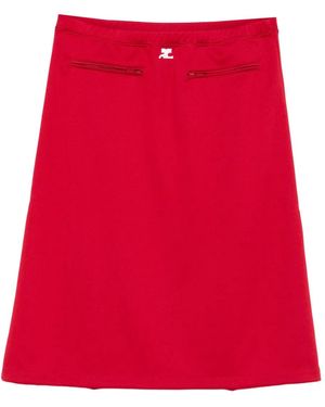 Courreges Falda Con Bolsillo Con Cremallera - Rojo