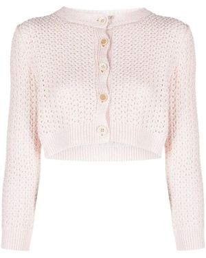 Fabiana Filippi Open-Knit Cropped Cardigan - Pink